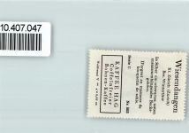 8542 Wiesendangen - Vignette Wappen Kaffee Hag 1920-1940 Bocksgehörn