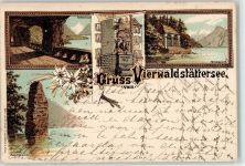 6000 Luzern Lucerne 1898 Lithographie Denkmal Wilhelm Tell Schillerstein