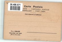 Künstlerkarte Kirche sign. Werbung Chocolat Cailler