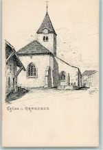 1422 Grandson Radierung Kirche