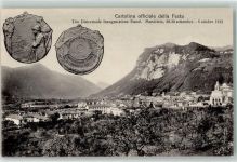 6850 Mendrisio 1912 - Trio Distrettuale Inaugurazione Stand Cartolina officiale della Festa