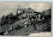 Hörnli 1908 - Kinder Hörnlikulm Hüttenstempel