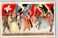 5000 Aarau Künstlerkarte Eidgenössisches Schützenfest sign. Hainu Hürzeler