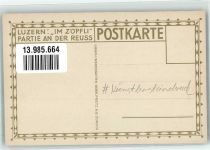 6000 Luzern Lucerne Künstlersteindruck sign. Schlatter, E. Im Zöpfli