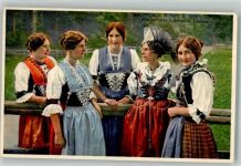 Frauen in Appenzeller Tracht Verlag Max Künzli 8535 Tracht Schweiz