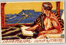 Sanatorium Universaire Edm. Bille Hilfswerk der Schweizer Hochschulen Motiv Schweiz Künstlersteindruck