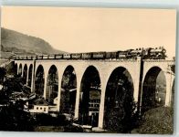 9100 Herisau 1980 - Eröffnungszug der BT und SBB Personenwagen auf dem Glatttalviadukt von 1910