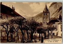 1890 St-Maurice - Dorfplatz Kathedrale Dent du Midi