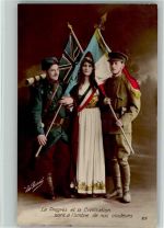 Le Proges et la Civilisation sont a l'ombre de nos couleurs Fahnen Militär Schweiz