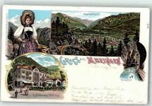 3860 Meiringen 1899 Lithographie Tracht Hotel Bären Bahnpost Zug 116 Nr. 25