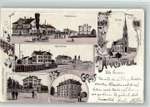 8580 Amriswil 1901 BOAKC Bahnhof Säntistrasse Alpenstrasse Villa Sallmann Lithographie