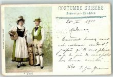 1000 Lausanne Losanna 1901 - Trachtenpaar Ort lt. Stempel