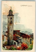 6900 Lugano 1898 Künstlerkarte St. Lorenzo sign. Manuel Wielandt