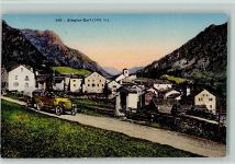 3907 Simplon Dorf - Ortsansicht Oldtimer mit Anhänger
