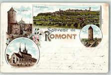1680 Romont FR 1903 - Schloss Kirche Bahnpost