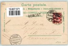 1680 Romont FR 1903 - Schloss Kirche Bahnpost