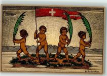 4000 Basel Bâle Ganzsache sign. Mankwalden Bundesfeuer 1916