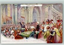 Lausanne Losanna Assermentation du Grand Conseil Le 24 Mai 1803 A la Cathedrale de Lausanne sign Militär Schweiz 1903 Künstlerkarte