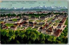 3000 Bern Berne Lithographie Landesausstellung 1914 Ansicht Süden Ausstellungsstempel