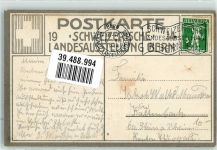 3000 Bern Berne Lithographie Landesausstellung 1914 Ansicht Süden Ausstellungsstempel