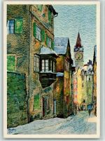 8000 Zürich - Pfalzgasse mit Petersturm sign Hugo Frey