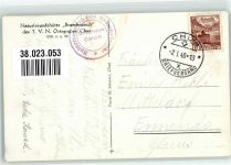 7000 Chur Coire 1940 Winter Hüttenstempel Naturfreundehütte Brambruesch