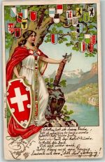 Nr. 364 Wappen Helvetia 1905 Lithographie / Künstlerkarte