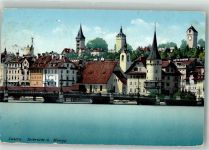 6000 Luzern Lucerne 1909 Foto AK Seebrücke Musegg
