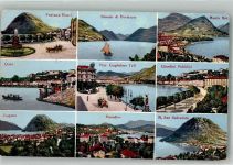 6900 Lugano 1912 Foto AK Fontana Bossi Monte Bré Piazza Guglielmo Tell Paradiso
