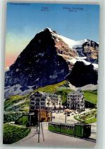 3822 Lauterbrunnen Foto AK Zahnradbahn Wengeralpbahn Eiger Hotel