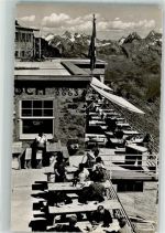 Parsenn 1952 Foto AK Gasthaus Berghaus Weissfluhjoch