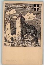 8274 Gottlieben Künstlerkarte Schloss Schloß Türme Wappen