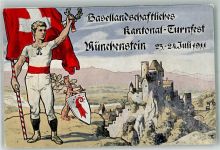 4142 Münchenstein 1911 Foto AK Kantonal -Turnfest Burg