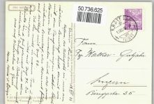 Künstlerkarte, Frau am Webstuhl Pro Infirmis Schweiz