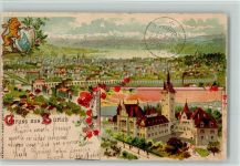 1900 Gebrauchsspuren Gruss aus - Litho