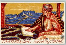 8000 Zürich Lithographie / Künstlerkarte Sanatorium Universaire sign. Edm. Bille Hilfswerk der Hochschulen