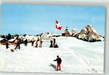 6433 Stoos SZ - Winter Skifahrer Kapelle Mythen