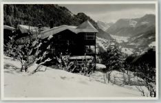 7247 Saas im Prättigau Foto AK Pension Waldhof Blick nach Klosters Winter