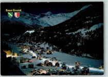 3910 Saas-Grund - Allalinhorn Nacht Beleuchtung