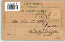 8455 Rüdlingen 1901 BOAKC Lithographie Consum Gasthaus Zum Rebstock Gasthaus Zur Stube Kirche GAsthaus Zum Hirschen Schulhaus Gebrauchsspuren, bitte Scan genau beachten!