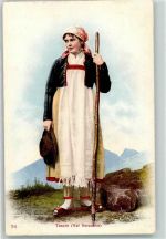 Lithographie Bäuerin Val Verzasca