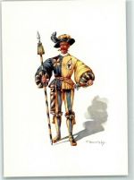 3000 Bern Berne Künstlerkarte PTT-Museum Standesläufer von Uri Kostüm des XVI. Jahrhundert sign