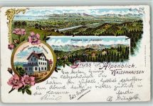 9428 Walzenhausen Lithographie Gruss aus - Gasthaus Alpenblick