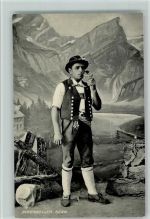 Appenzeller Senn mit Pfeife, gute Erhaltung Tracht Schweiz