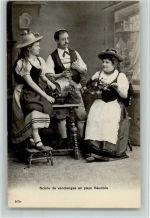 Nr. 109 v Serie Scene de vendanges en pays Vaudois , Weinprobe - gute Erhaltung Tracht Schweiz