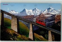 Niesen - Niesenbahn Viadukt Hegernalp Schreckhorn Eiger Mönch und Jungfrau