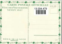 sign EstB - Offiz. AK Fete des Vignerons Vevey 1927 - Serie de la Noce - Canton Uri Tracht Schweiz Künstlerkarte