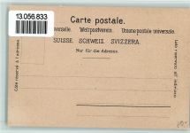 Chillon Chateau Lithographie Gruss aus - Lac Leman, Eisenbahn, Ränder oxidiert