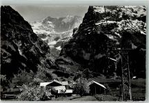 Grindelwald 1960 Foto AK Seilbahn Bergbahn Grindelwald First Fieserwand