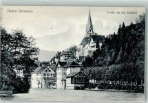 5400 Baden Foto AK Partie an der Limmat